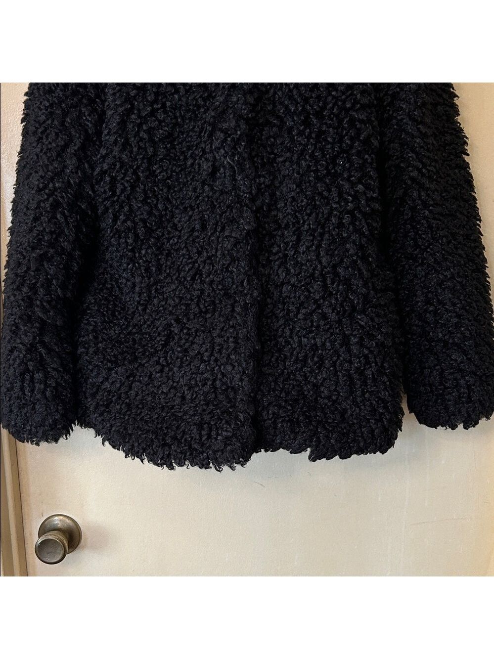 Audrey 3+1 Cozy Black Teddy Jacket size S - Picture 3 of 10